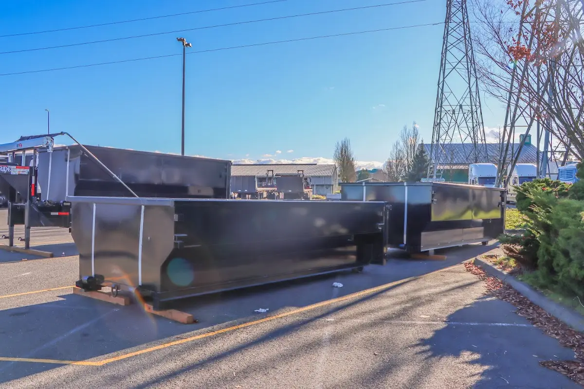 Roll-off dumpster ready for waste disposal at job site for 6 Yard Dumpster Rental in Bedminster